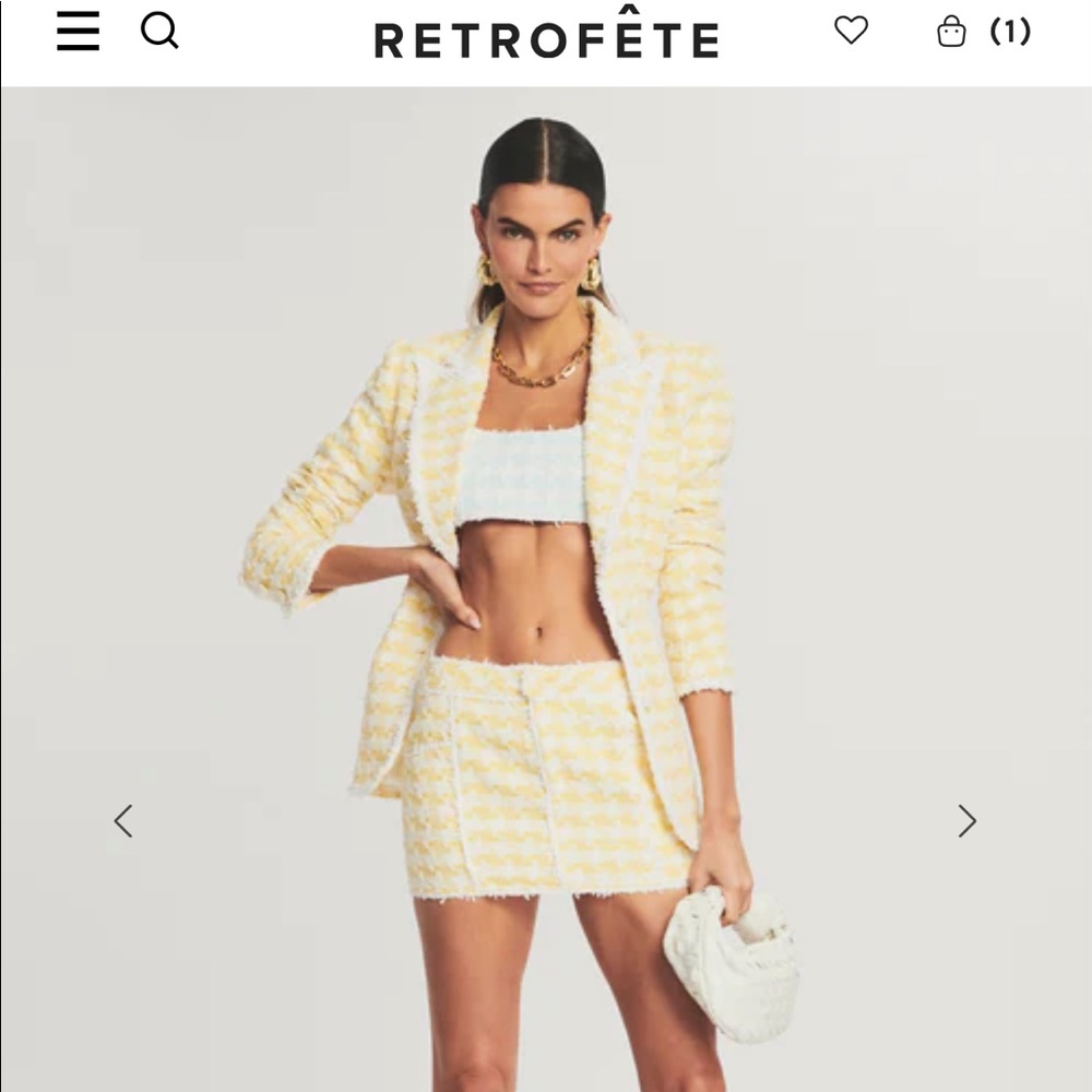 Retrofete Gali skirt yellow tweed